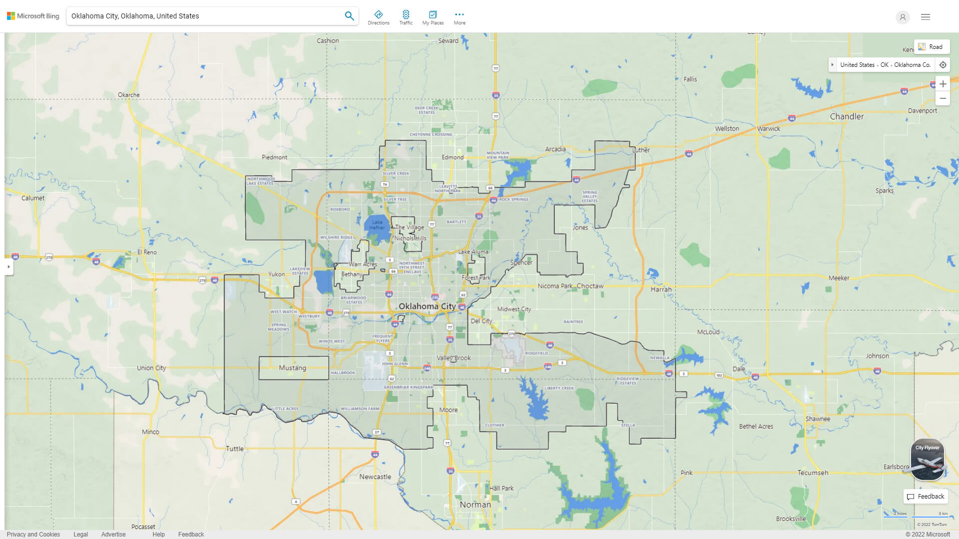 Oklahoma City Detailed Map